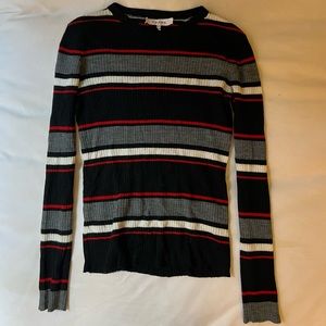 frame merino wool/acrylic striped sweater